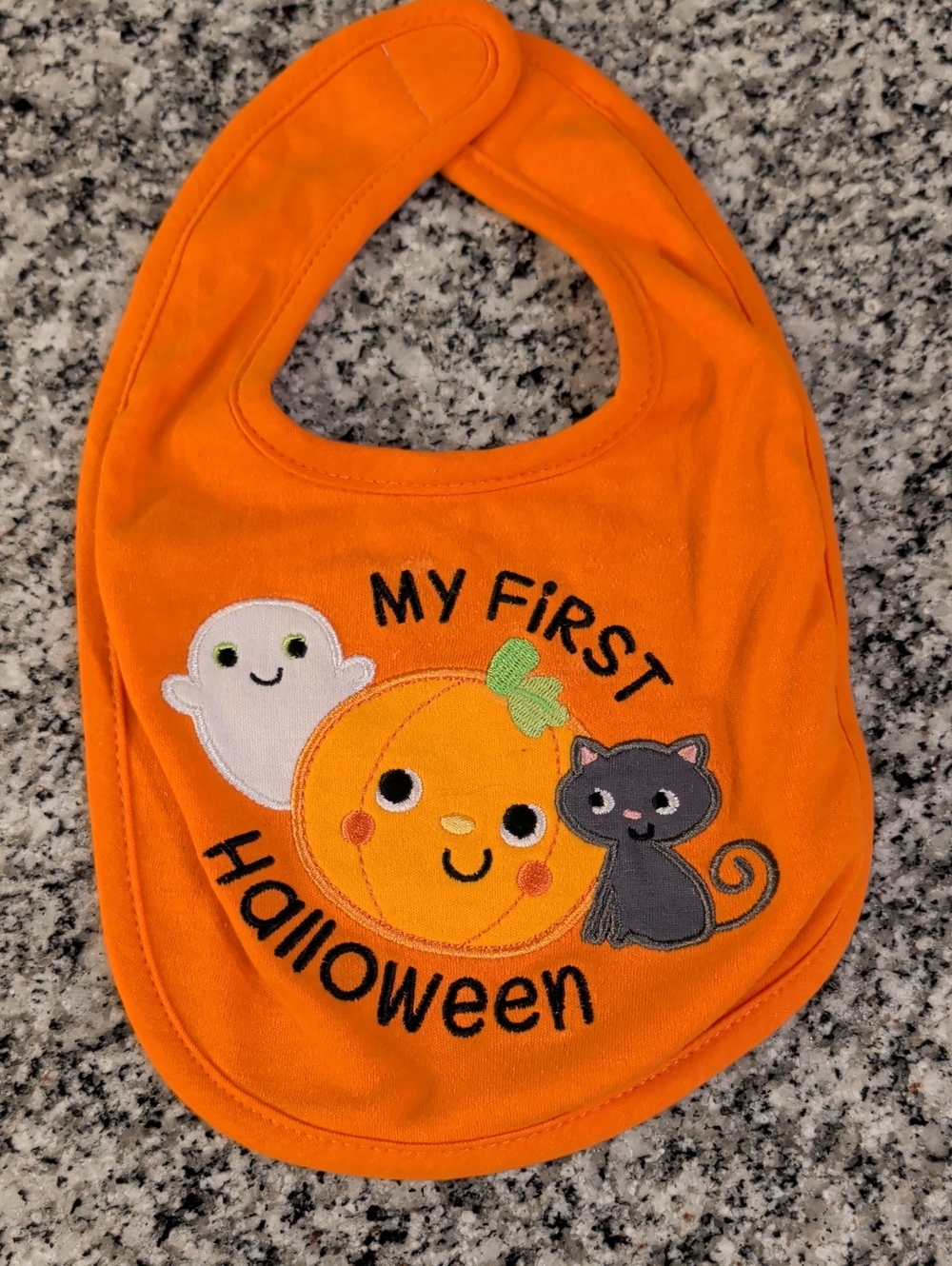 My First Halloween Orange Baby Bib